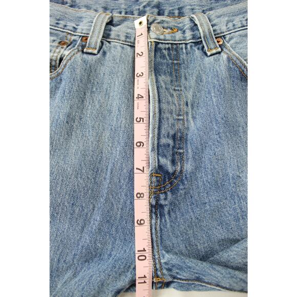 Levi’s 501 Button Fly Jeans Men’s 33x29 Light Wash Straight Fit Haiti - Picture 13 of 15